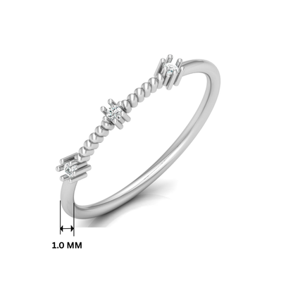 Effervescent Trio Platinum Plated Lab Grown Diamond Ring