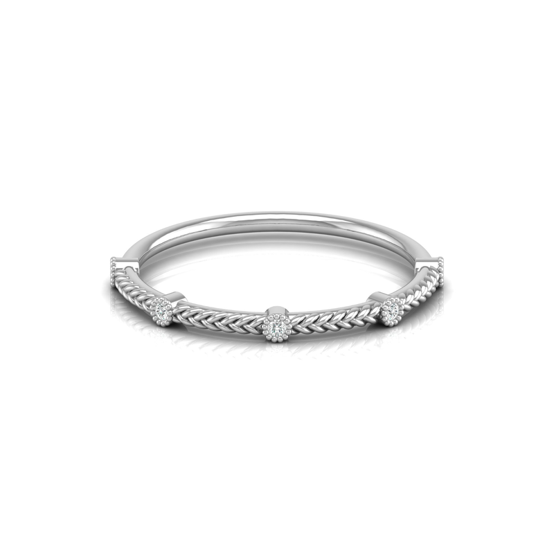 Harvest Vine Platinum Plated Lab Grown Diamond Ring