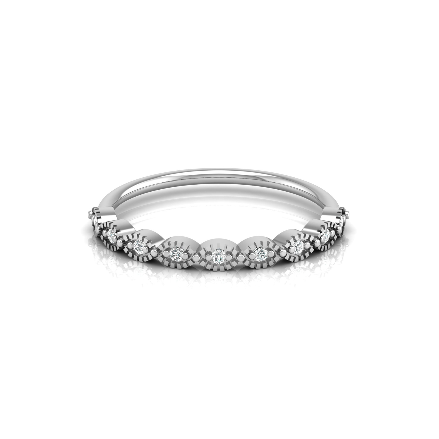 Thistle Link Platinum Plated Lab Grown Diamond Ring