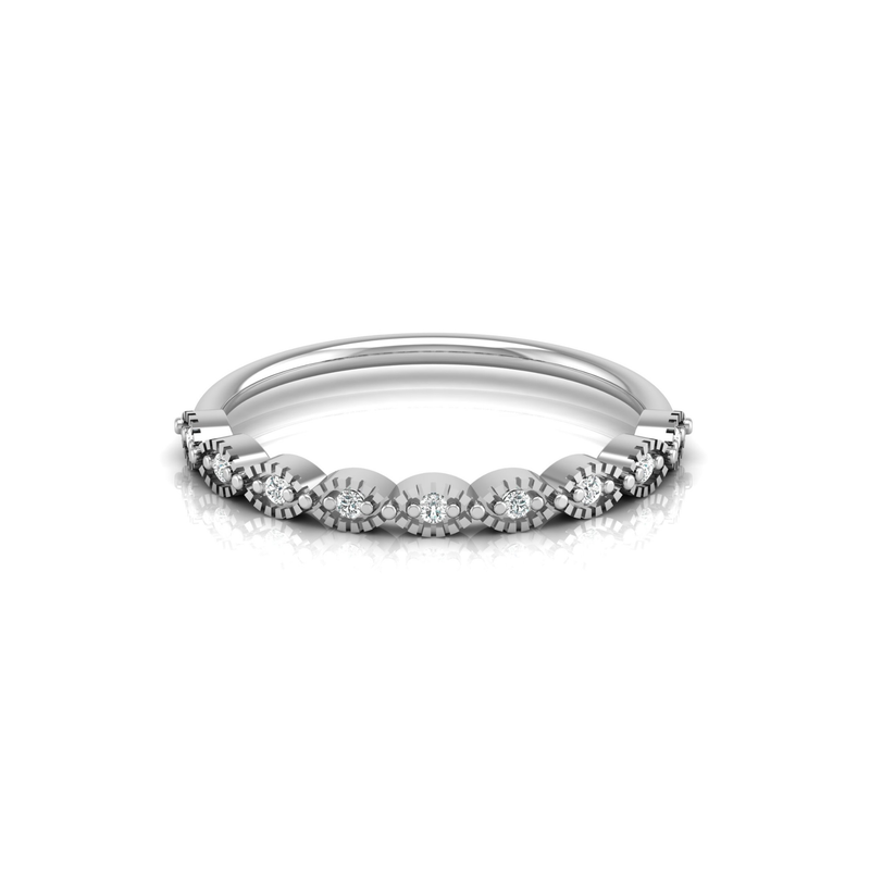 Thistle Link Platinum Plated Lab Grown Diamond Ring
