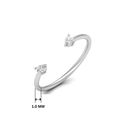 Lunar Gap Platinum Plated Lab Grown Diamond Ring