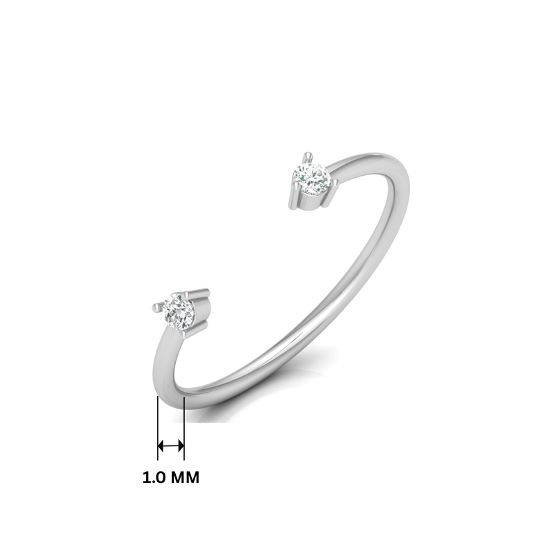 Lunar Gap Platinum Plated Lab Grown Diamond Ring