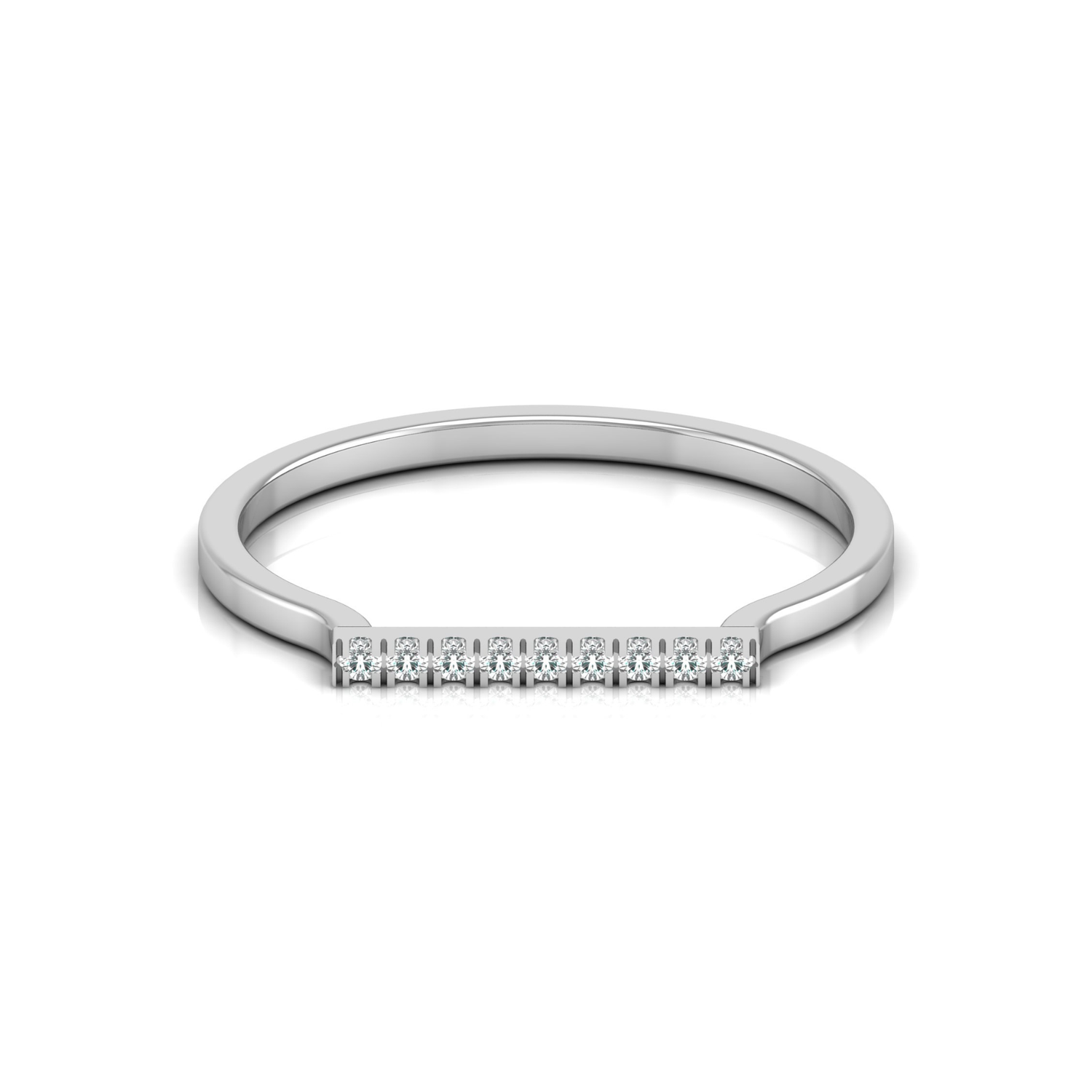 Interval Platinum Plated Lab Grown Diamond Ring