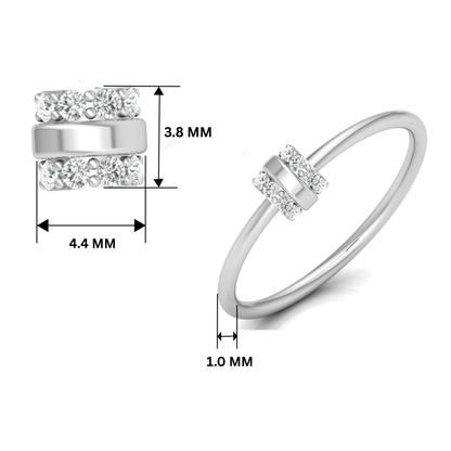 Orion Bar Platinum Plated Lab Grown Diamond Ring