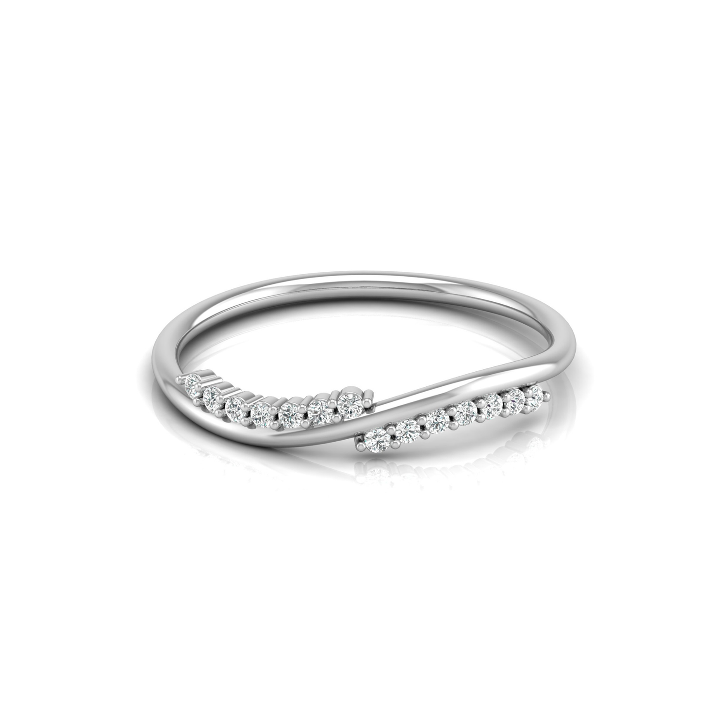 Meander Platinum Plated Lab Grown Diamond Ring