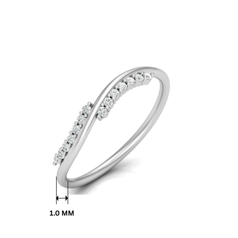 Meander Platinum Plated Lab Grown Diamond Ring