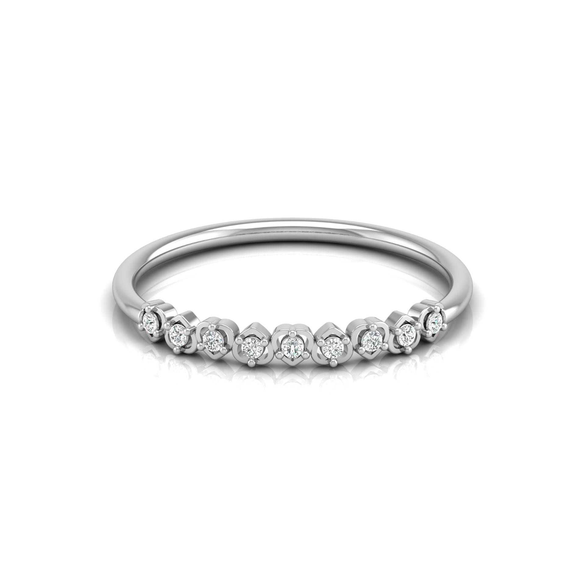 Antiquity Row Platinum Plated Lab Grown Diamond Ring
