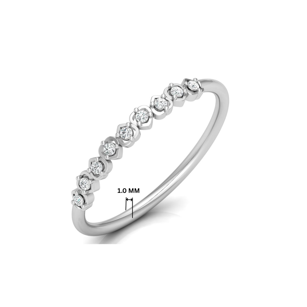 Antiquity Row Platinum Plated Lab Grown Diamond Ring