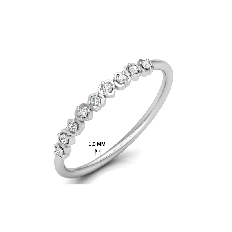 Antiquity Row Platinum Plated Lab Grown Diamond Ring