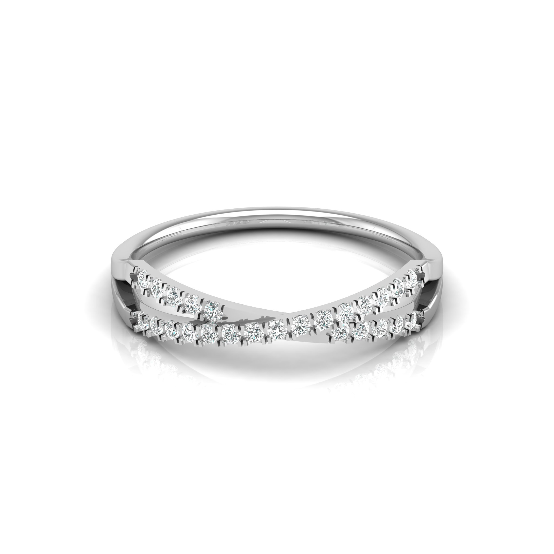 Rippling Current Platinum Plated Lab Grown Diamond Ring