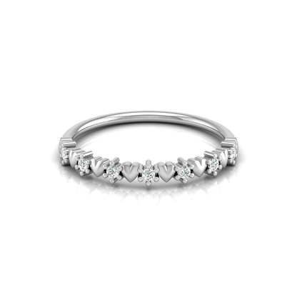 Heartbeat Rail Platinum Plated Lab Grown Diamond Ring