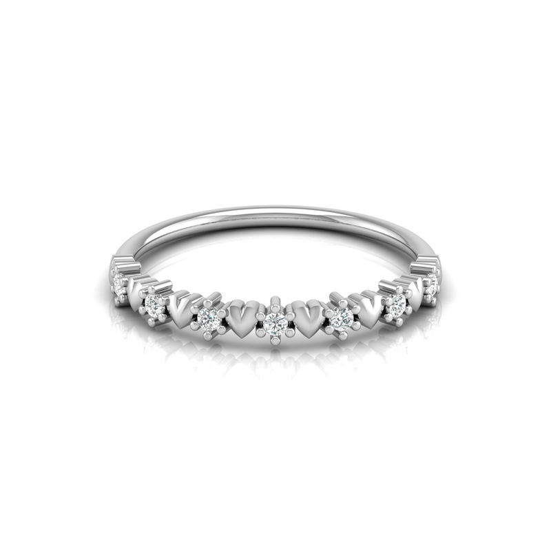 Heartbeat Rail Platinum Plated Lab Grown Diamond Ring