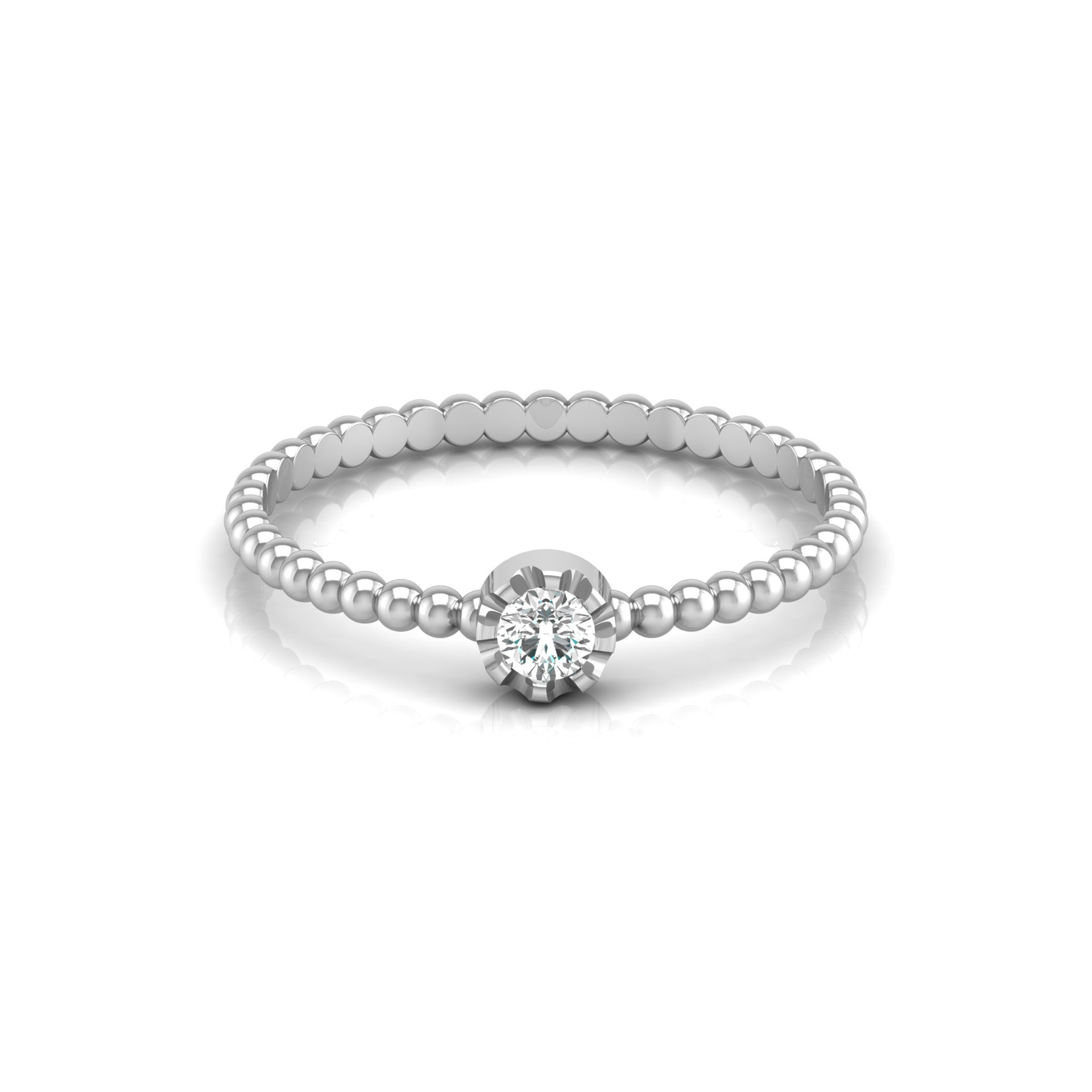 Frost Point Platinum Plated Lab Grown Diamond Ring