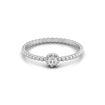 Frost Point Platinum Plated Lab Grown Diamond Ring