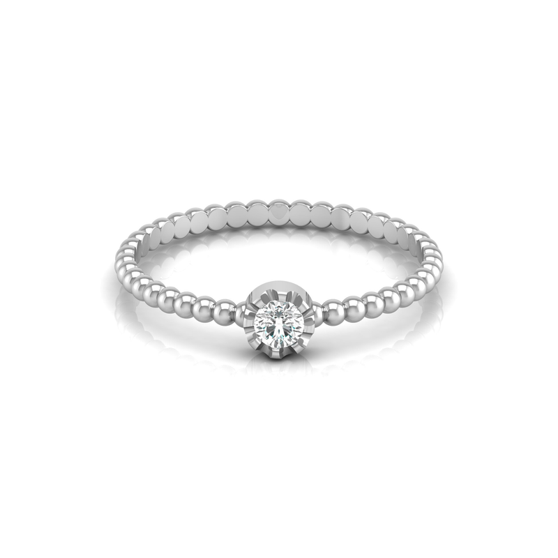 Frost Point Platinum Plated Lab Grown Diamond Ring