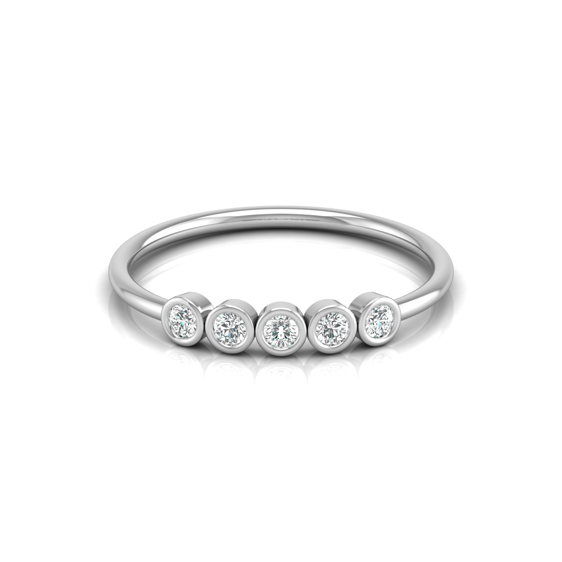 Bezel Beam Platinum Plated Lab Grown Diamond Ring