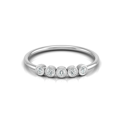 Bezel Beam Platinum Plated Lab Grown Diamond Ring
