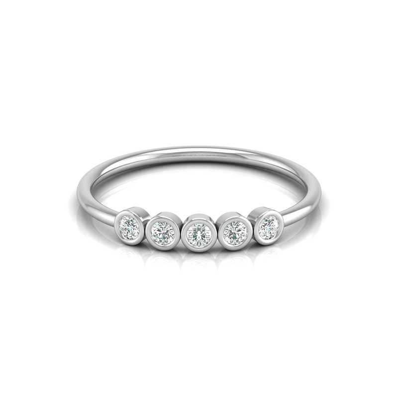 Bezel Beam Platinum Plated Lab Grown Diamond Ring