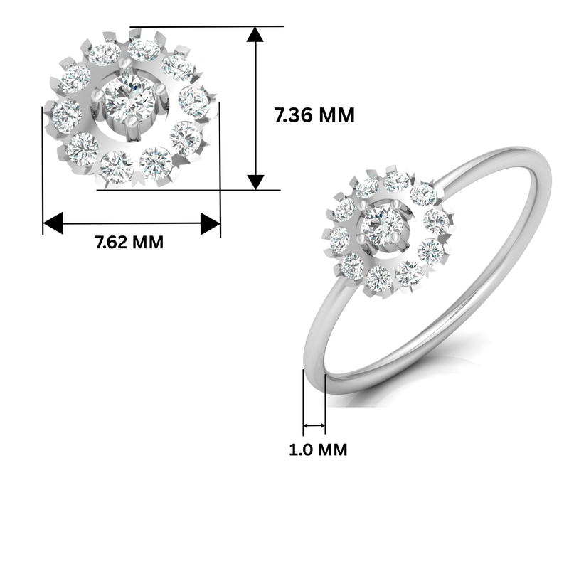 Classic Verity Platinum Plated Lab Grown Diamond Ring