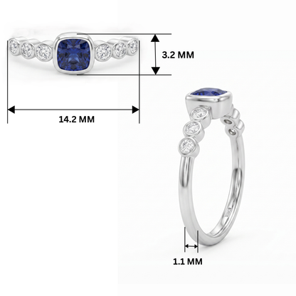 Unity Asscher Platinum Plated Lab Grown Diamond Ring