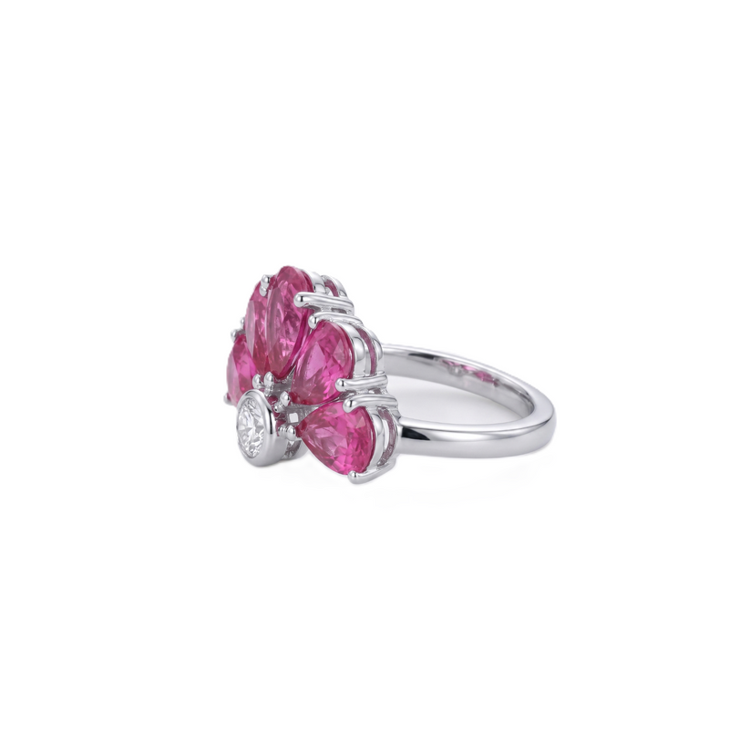 Tiara Burst Platinum Plated Lab Grown Diamond Ring