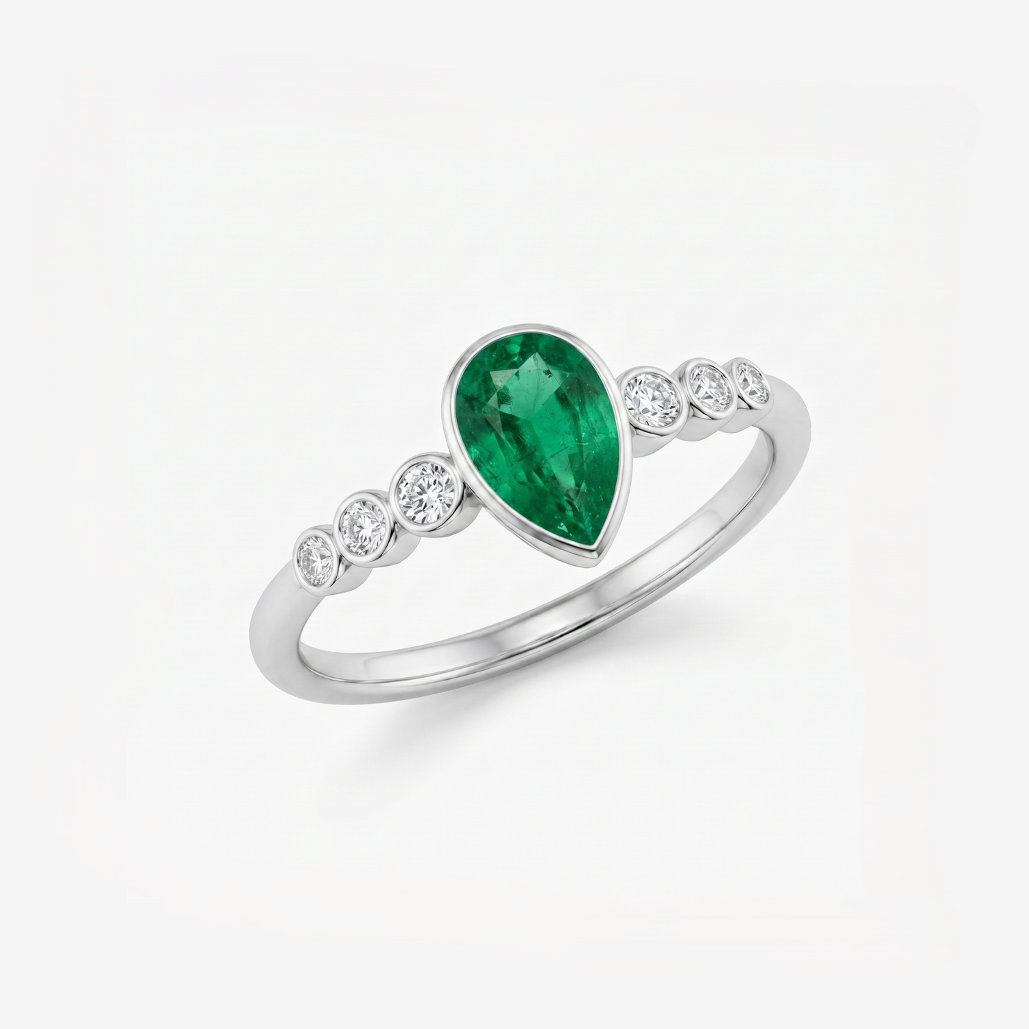 Vector Milgrain Platinum Plated Lab Grown Diamond Ring
