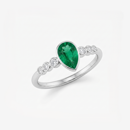 Vector Milgrain Platinum Plated Lab Grown Diamond Ring