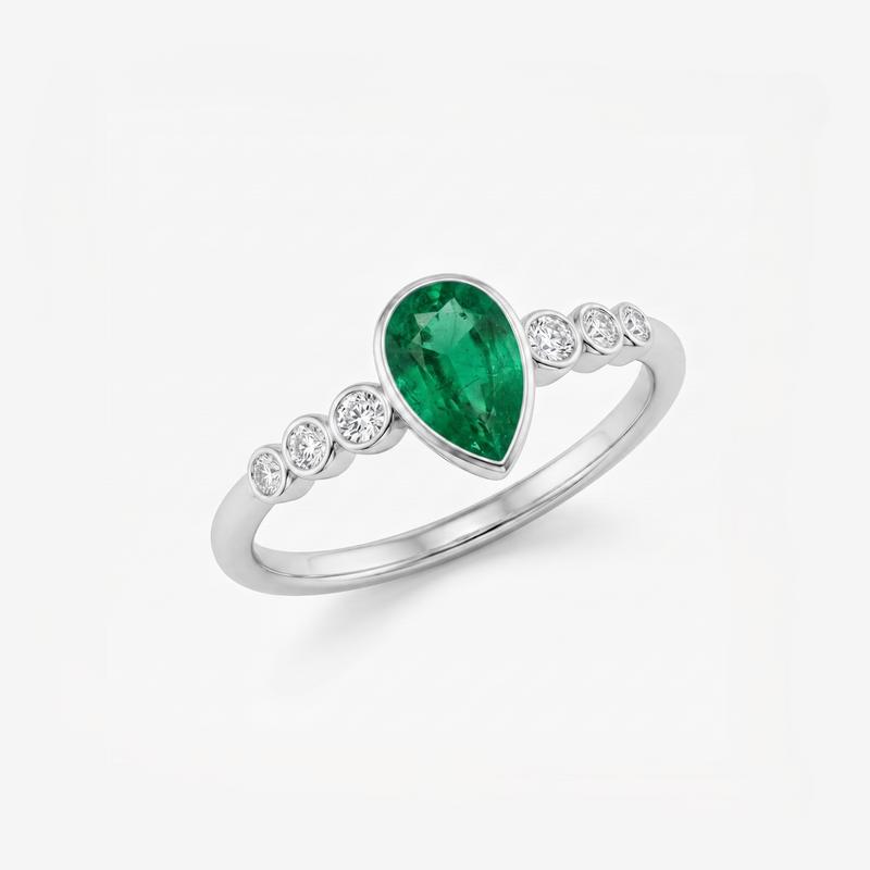 Vector Milgrain Platinum Plated Lab Grown Diamond Ring