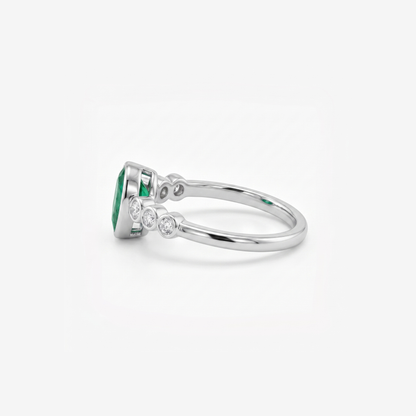 Vector Milgrain Platinum Plated Lab Grown Diamond Ring