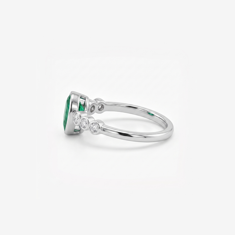 Vector Milgrain Platinum Plated Lab Grown Diamond Ring