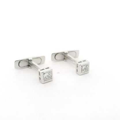 Bezel Set Square Lab Grown Diamond Cufflinks