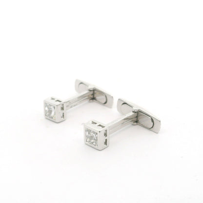 Bezel Set Square Lab Grown Diamond Cufflinks