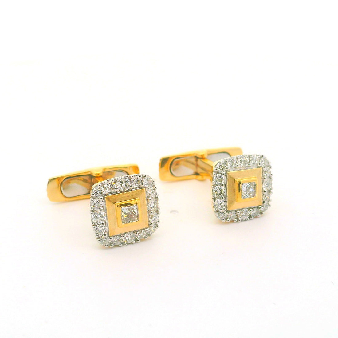 Square Toon Lab Grown Diamond Cluster Cufflinks