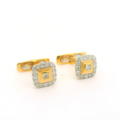 Square Toon Lab Grown Diamond Cluster Cufflinks