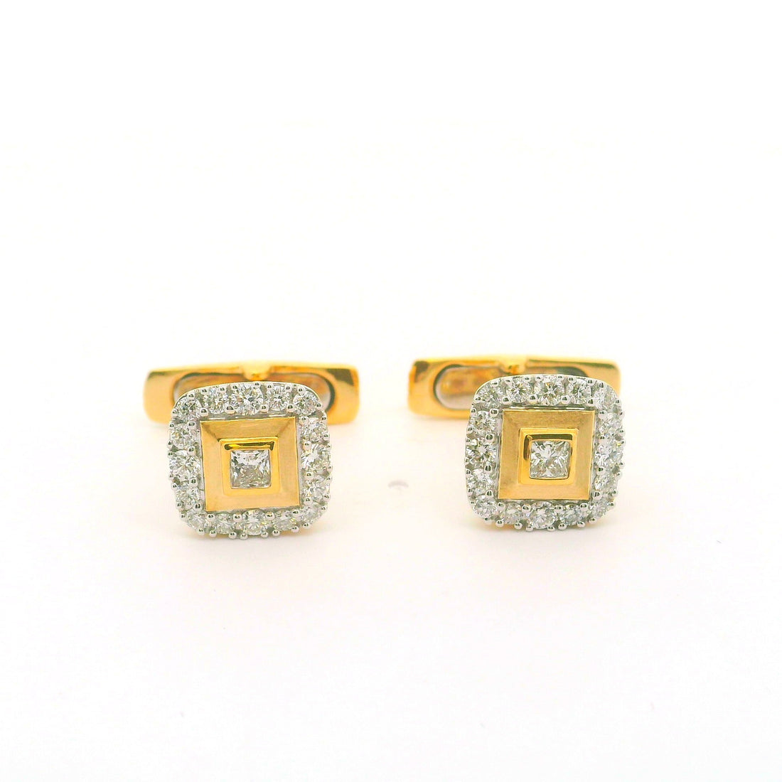 Square Toon Lab Grown Diamond Cluster Cufflinks