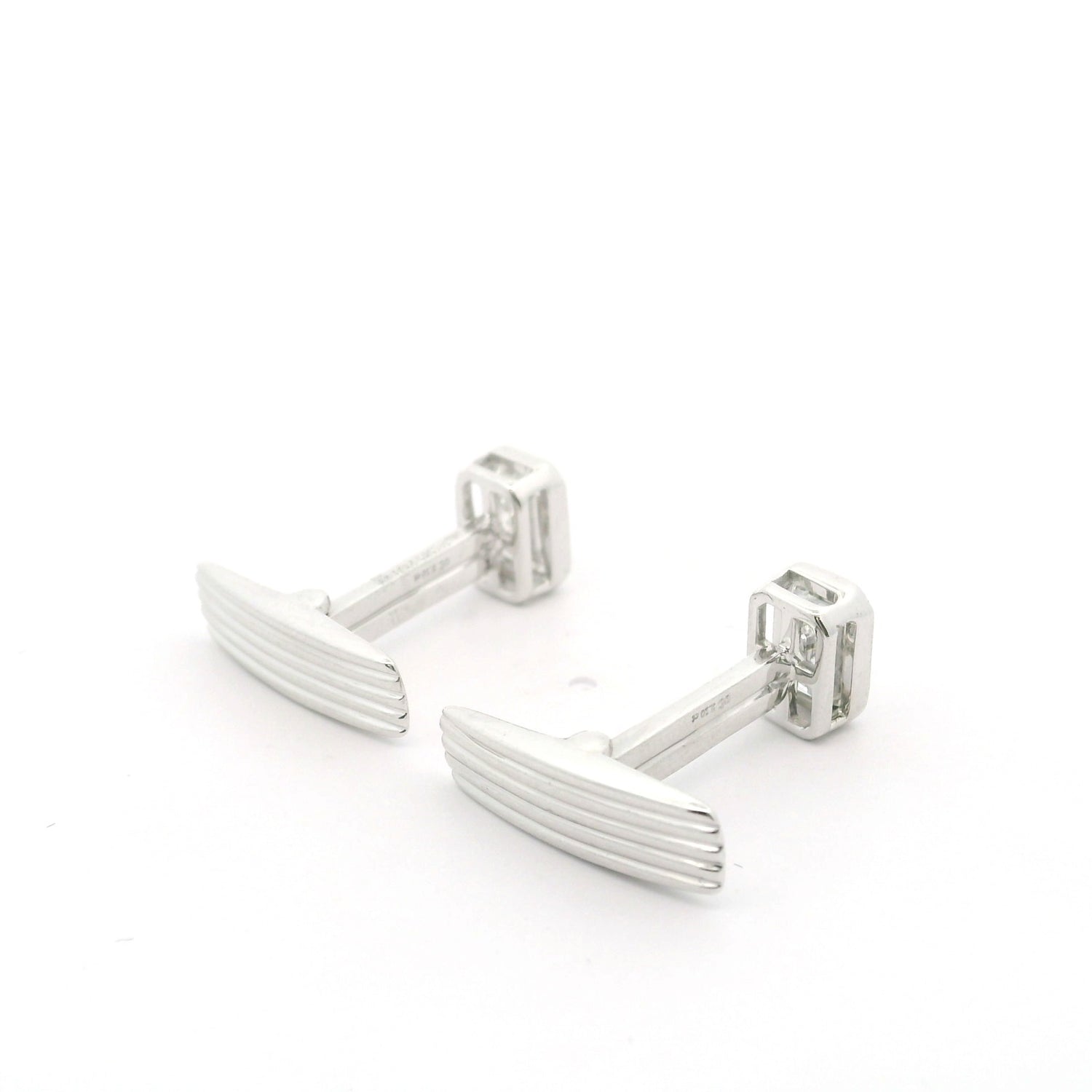 Bezel Set Emerald Cut Lab Grown Diamond Cufflinks