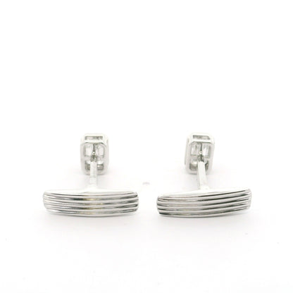 Bezel Set Emerald Cut Lab Grown Diamond Cufflinks