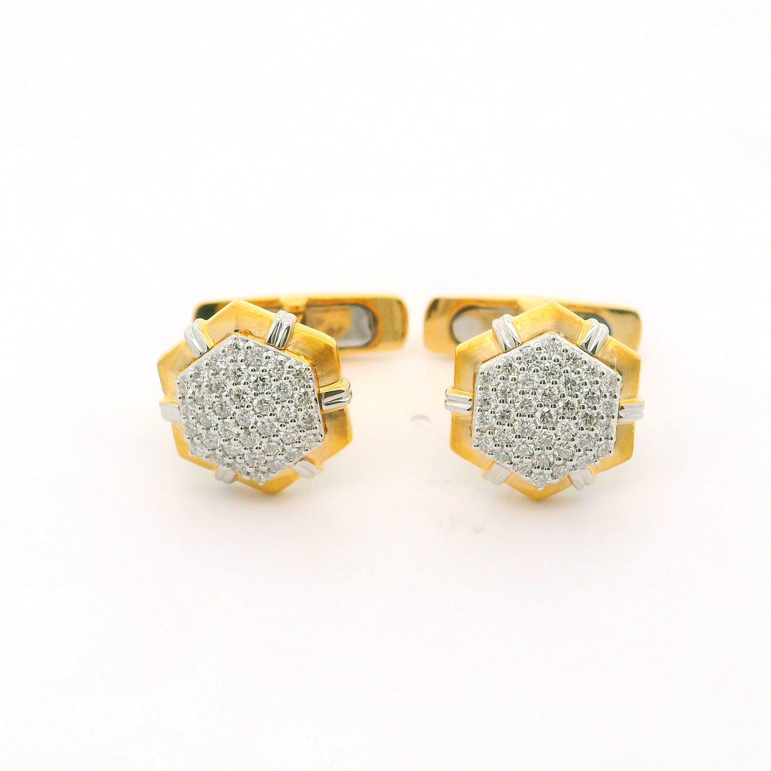 Hex Spark Lab Grown Diamond Cufflinks