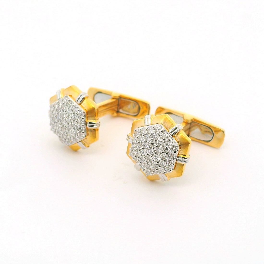 Hex Spark Lab Grown Diamond Cufflinks