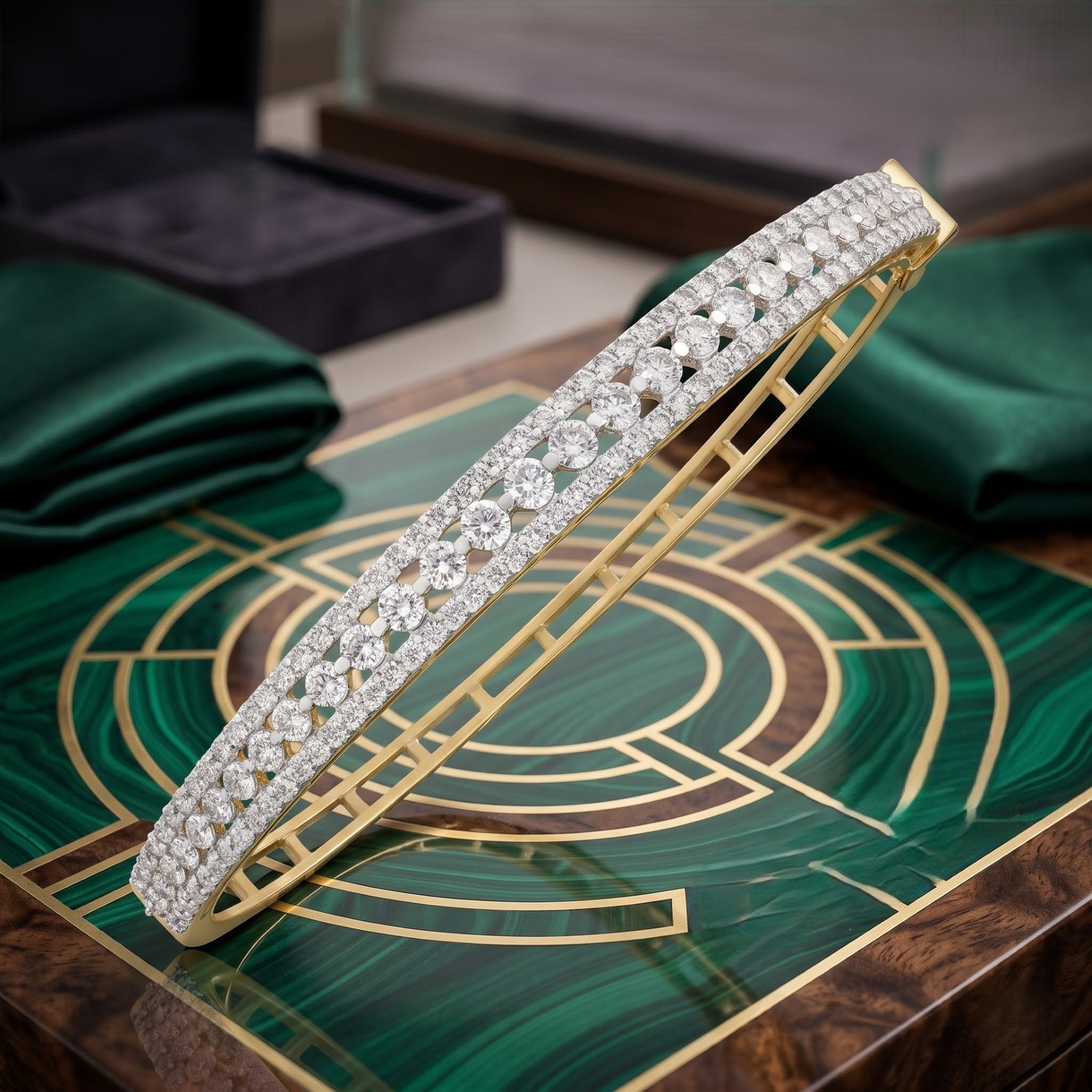 Sleek Shimmer Lab Grown Diamond Bangle