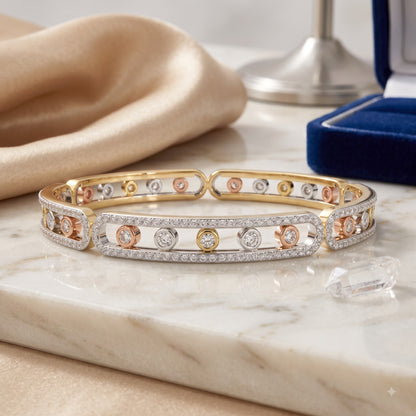 Harmony Tricolor Lab Grown Diamond Bangle