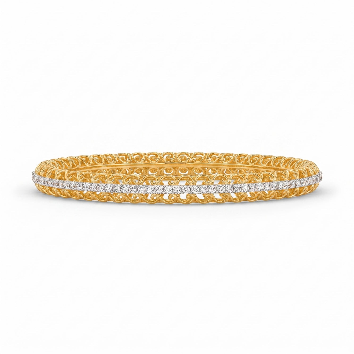 Lustrous Lace Lab Grown Diamond Bangle