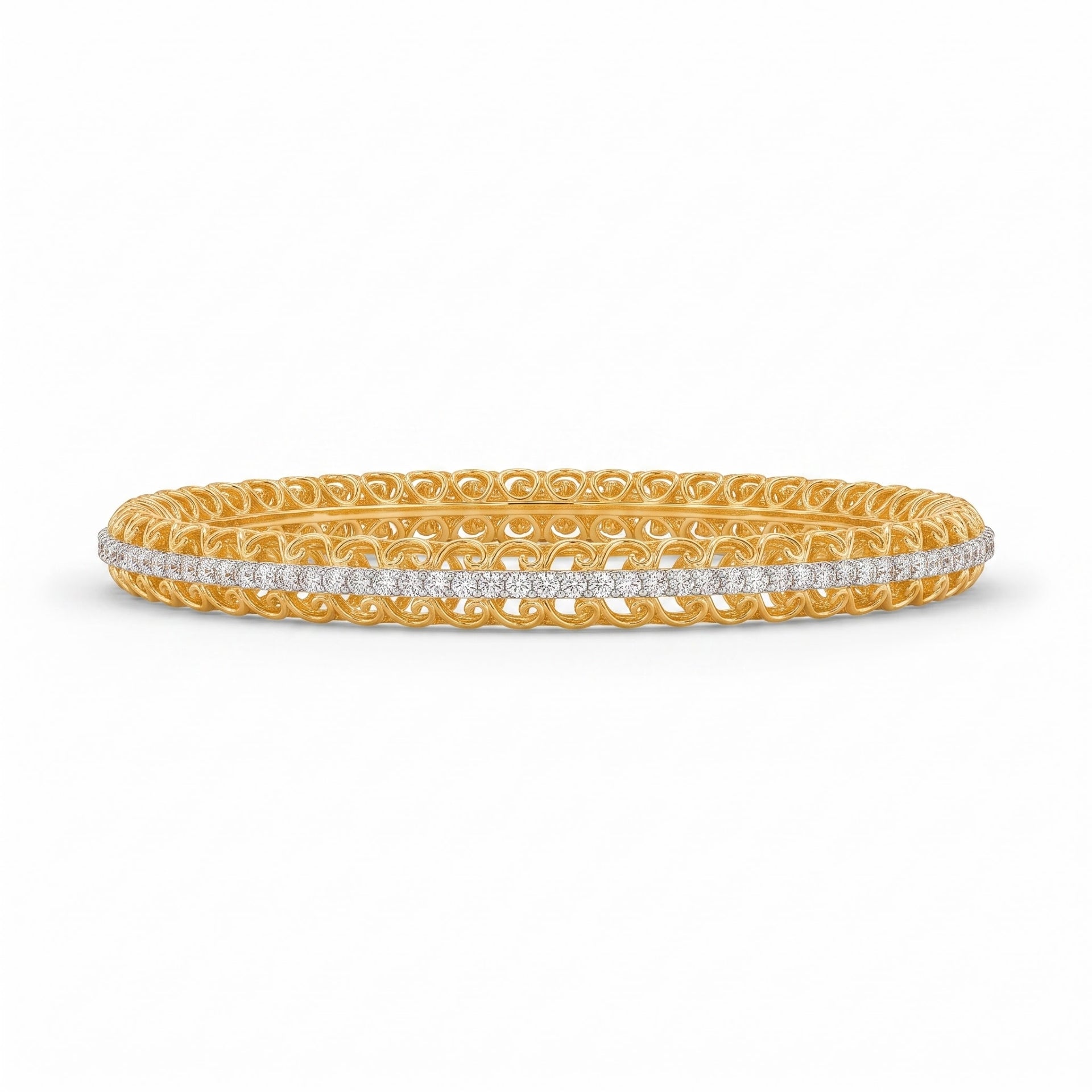 Lustrous Lace Lab Grown Diamond Bangle