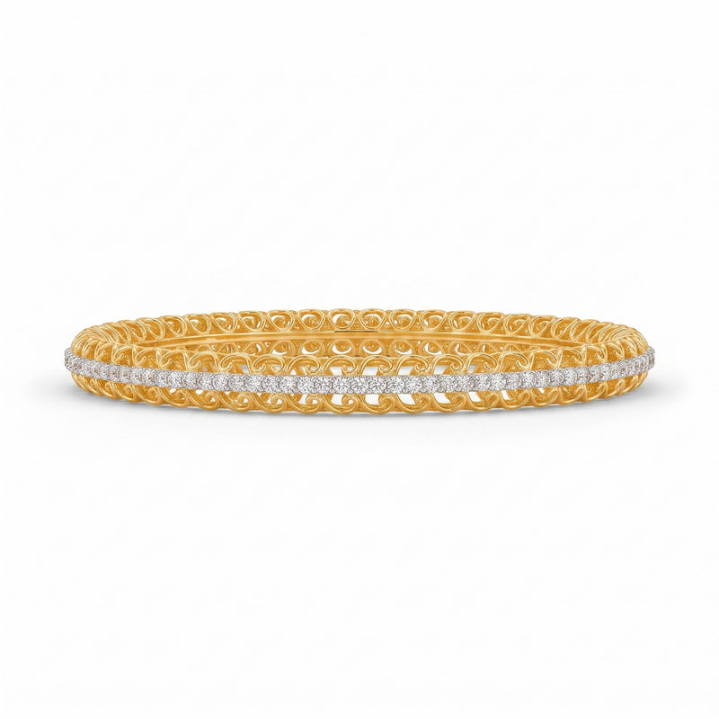 Lustrous Lace Lab Grown Diamond Bangle