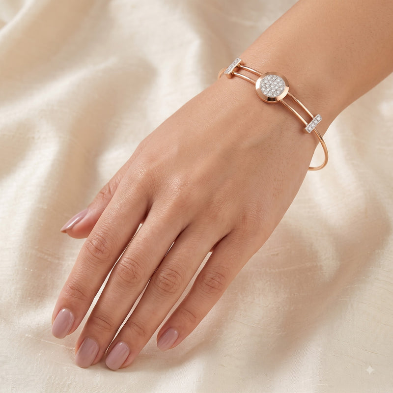 Elliptical Sparkle Lab Grown Diamond Bangle