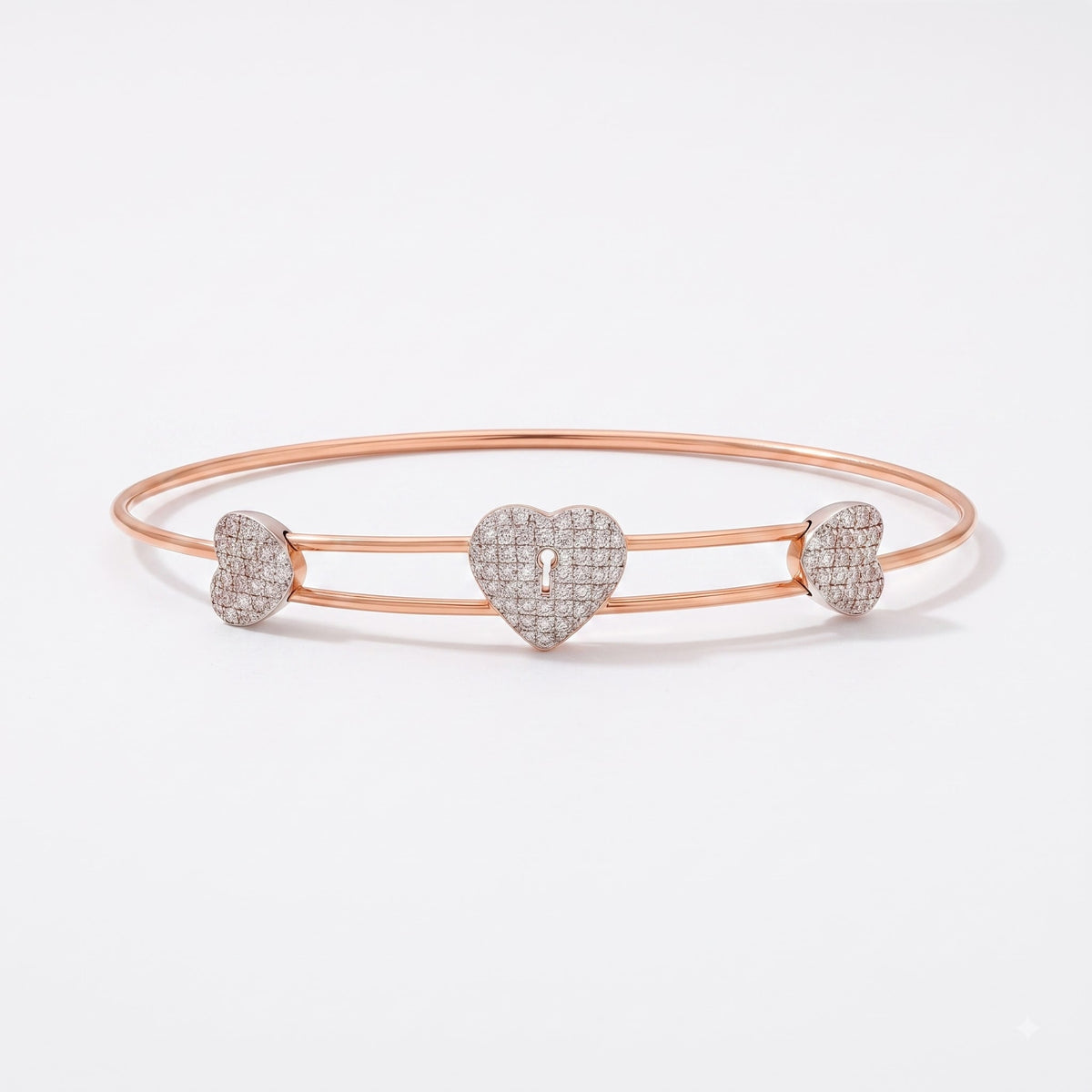 Heart Lock Lab Grown Diamond Bangle