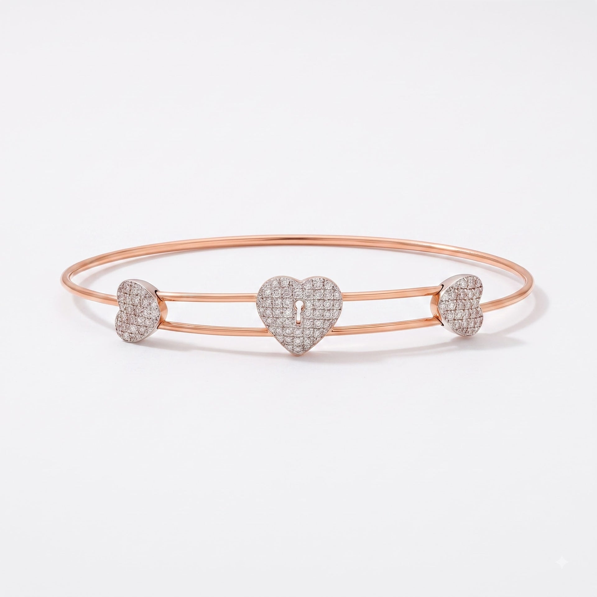 Heart Lock Lab Grown Diamond Bangle