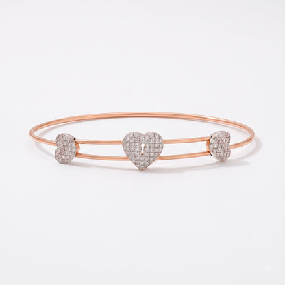 Heart Lock Lab Grown Diamond Bangle