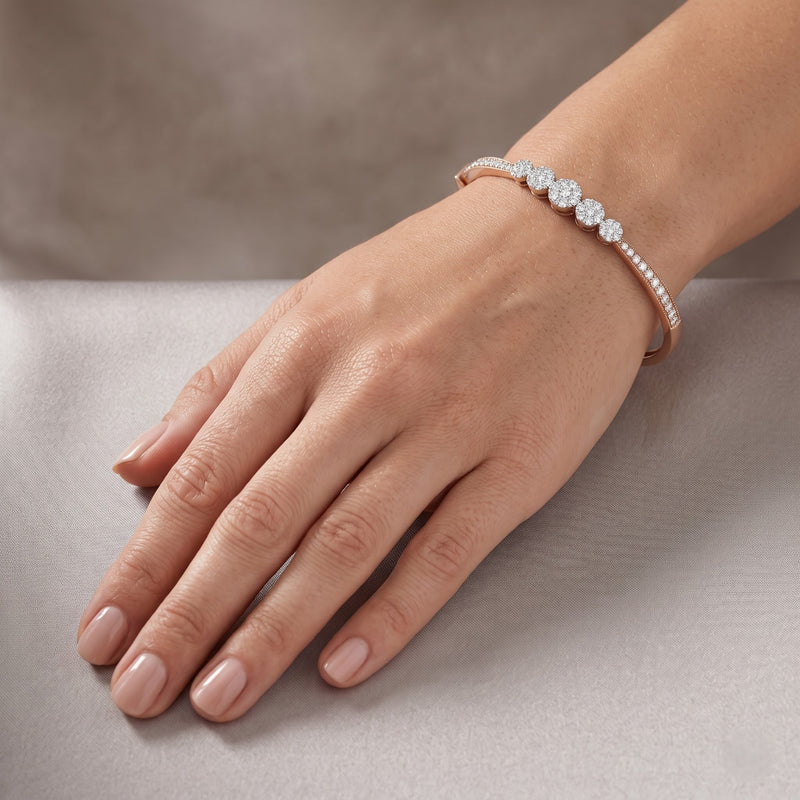 Oval Cluster Lab Grown Diamond Bangle