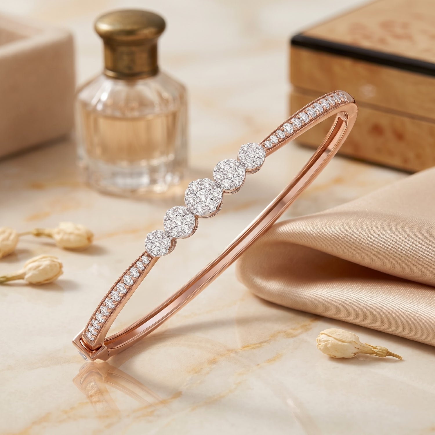 Oval Cluster Lab Grown Diamond Bangle